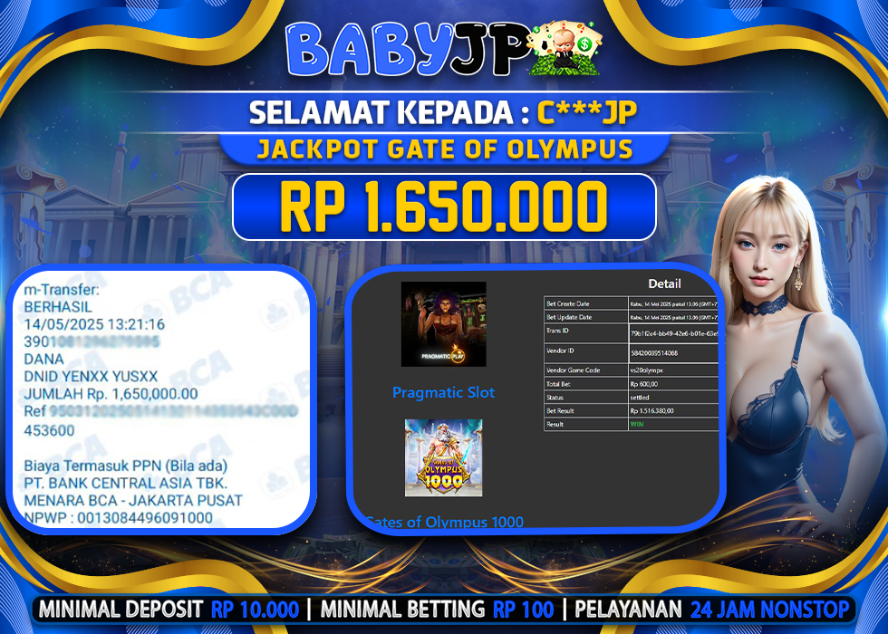 C***JP JACKPOT GATES OF OLYMPUS X1000,-LUNAS